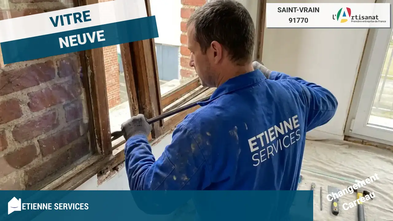 Remplacement rapide de vitrage cassé par notre vitrier à Saint-Vrain