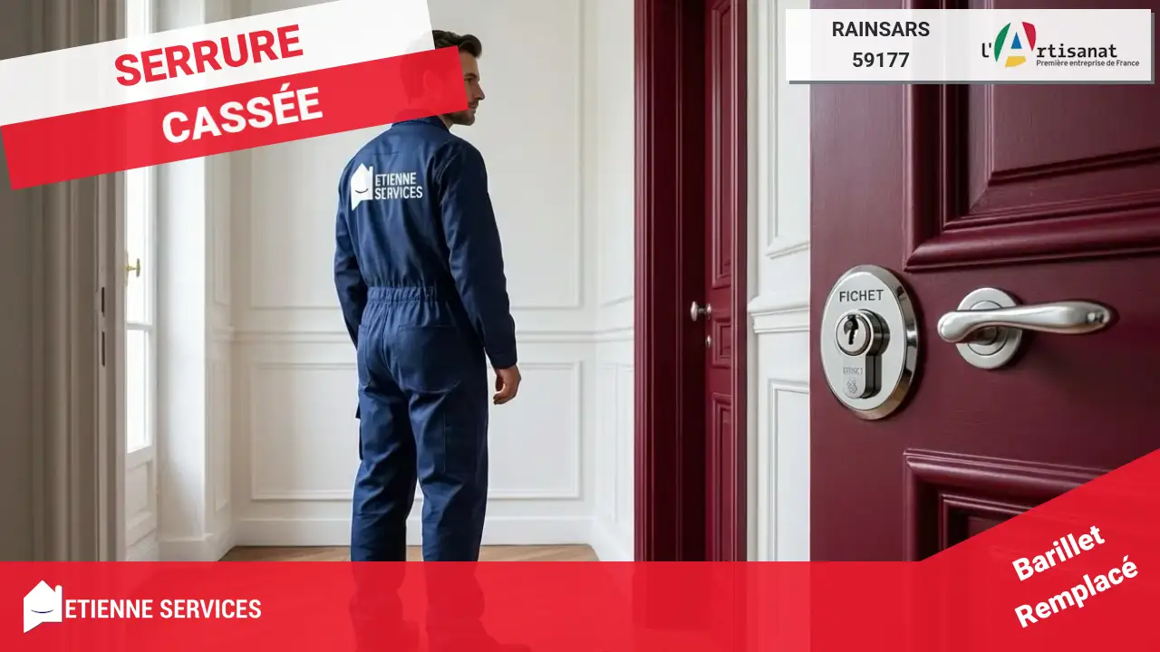 Votre service de dépannage de serrurerie en urgence par votre serrurier à Rainsars-59177