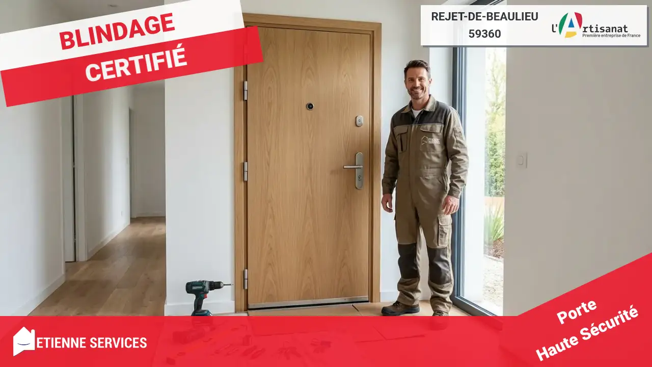 Installation de porte blindée par votre serrurier à Rejet-de-Beaulieu (59360)