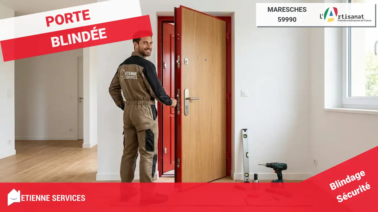 Installation de porte blindée par votre serrurier à Maresches (59990)