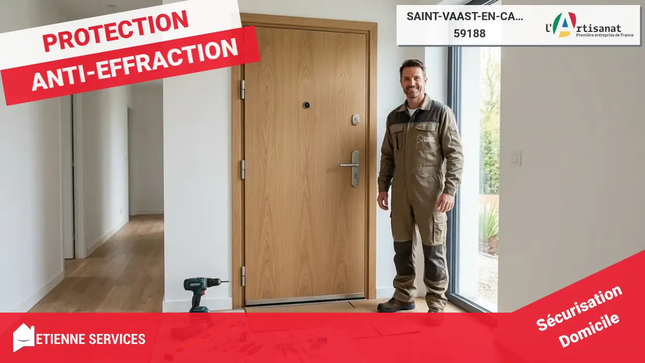 Installation de porte blindée par votre serrurier à Saint-Vaast-en-Cambrésis (59188)