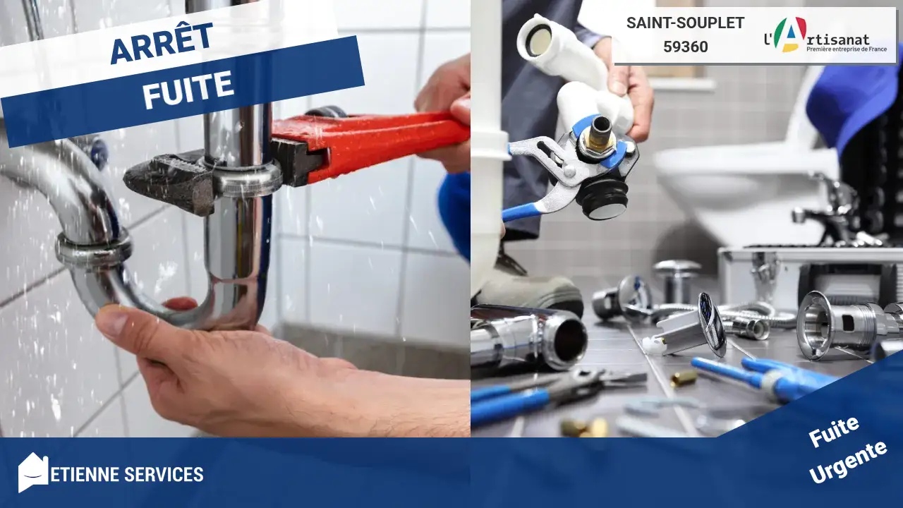 Réparation de fuite d'eau rapide avec votre plombier à Saint-Souplet (59360)