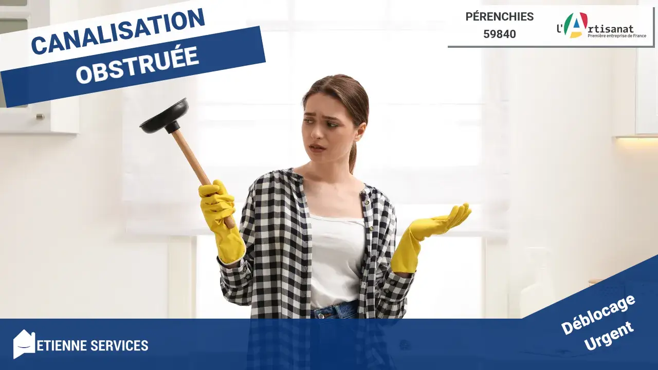 Service de débouchage de canalisation par un plombier à Pérenchies (59840)
