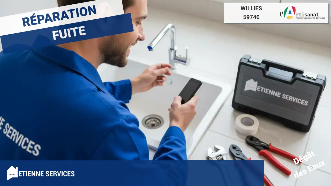 Réparation de Fuite d'Eau par votre Plombier à Willies (59740)