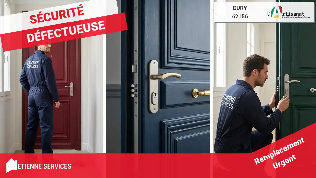 Service de dépannage de serrurerie d'urgence 7j/7 à Dury