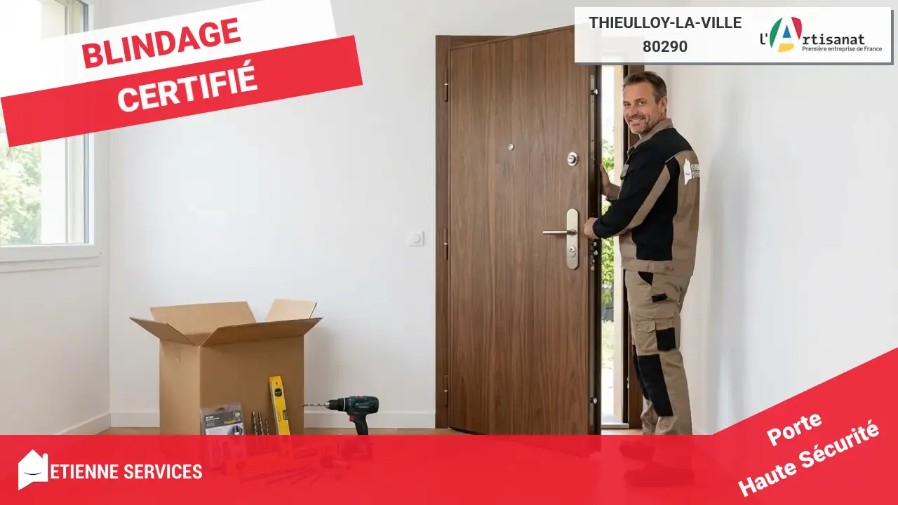 Installation experte de porte blindée et blindage de porte à Thieulloy-la-Ville