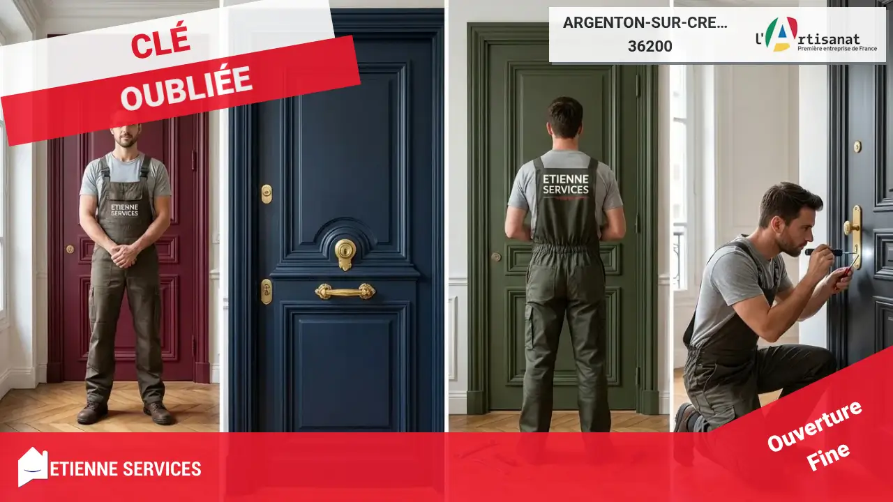 Spécialistes de l'ouverture de porte claquée ou fermée à Argenton-sur-Creuse