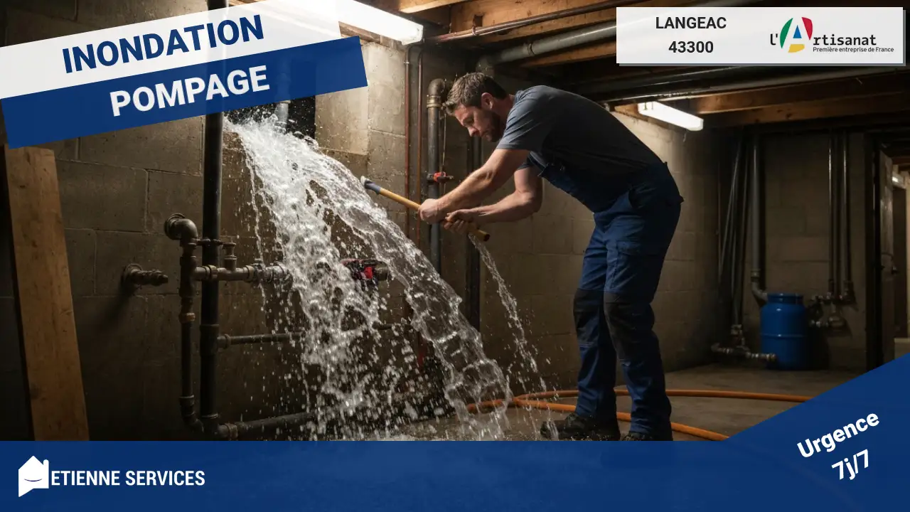 Pompage d'urgence à Langeac : Spécialistes reconnus pour inondations et refoulements